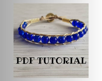 Blue Bead Macrame Bracelet Tutorial ~ How To ~ Do It Yourself Bracelet ~ Jewelry Making Project ~ Home Craft