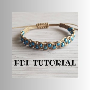 Blue Bead Bracelet Tutorial How To Do It Yourself Bracelet Jewelry Making Project Step by Step Instructions image 1