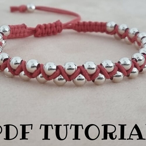 Micro Macrame Tutorial Leaves Bracelet Pattern Beaded Etsy