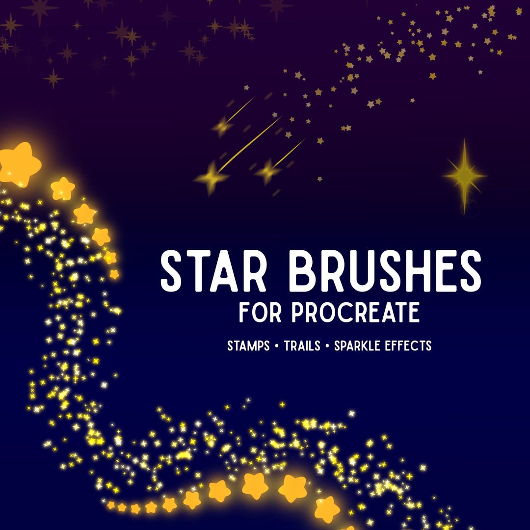 Procreate Star Stamp Brushes | Sparkle & Star Trail Brushes | Digital ...