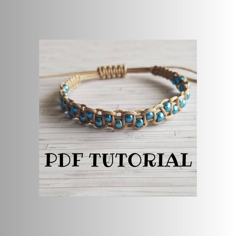 Blue Bead Bracelet Tutorial How To Do It Yourself Bracelet Jewelry Making Project Step by Step Instructions image 1