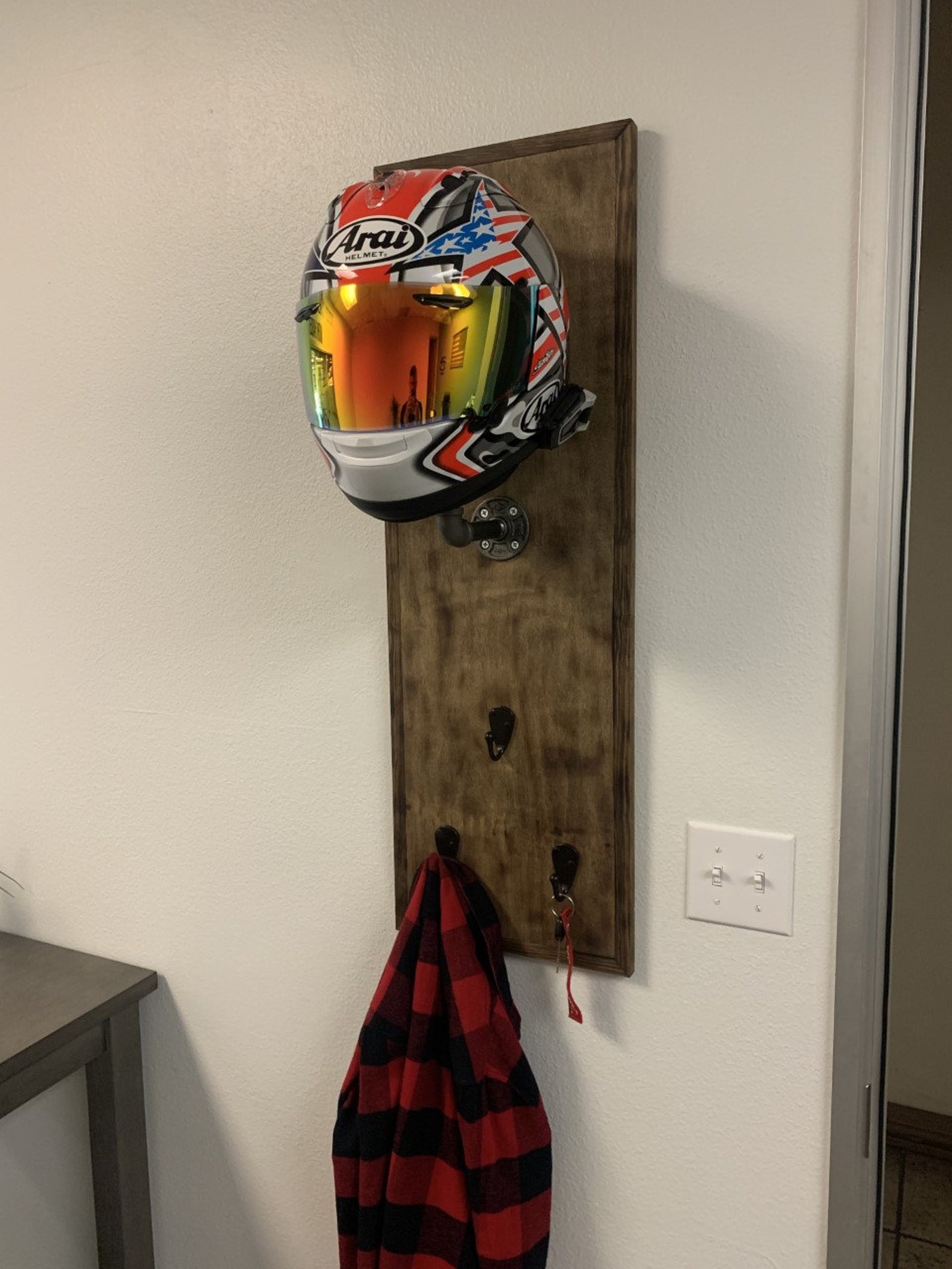 Industrial pipe helmet hanger Etsy