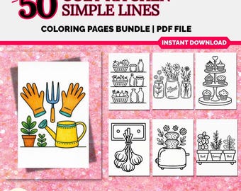 Gemütliches Küche Malbuch | 50 Hygge Food Szenen (PDF-Muster)