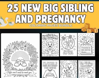 Big Brother Schwester Ausmalbilder: Schwangerschaftsmitteilung (PDF-Muster)