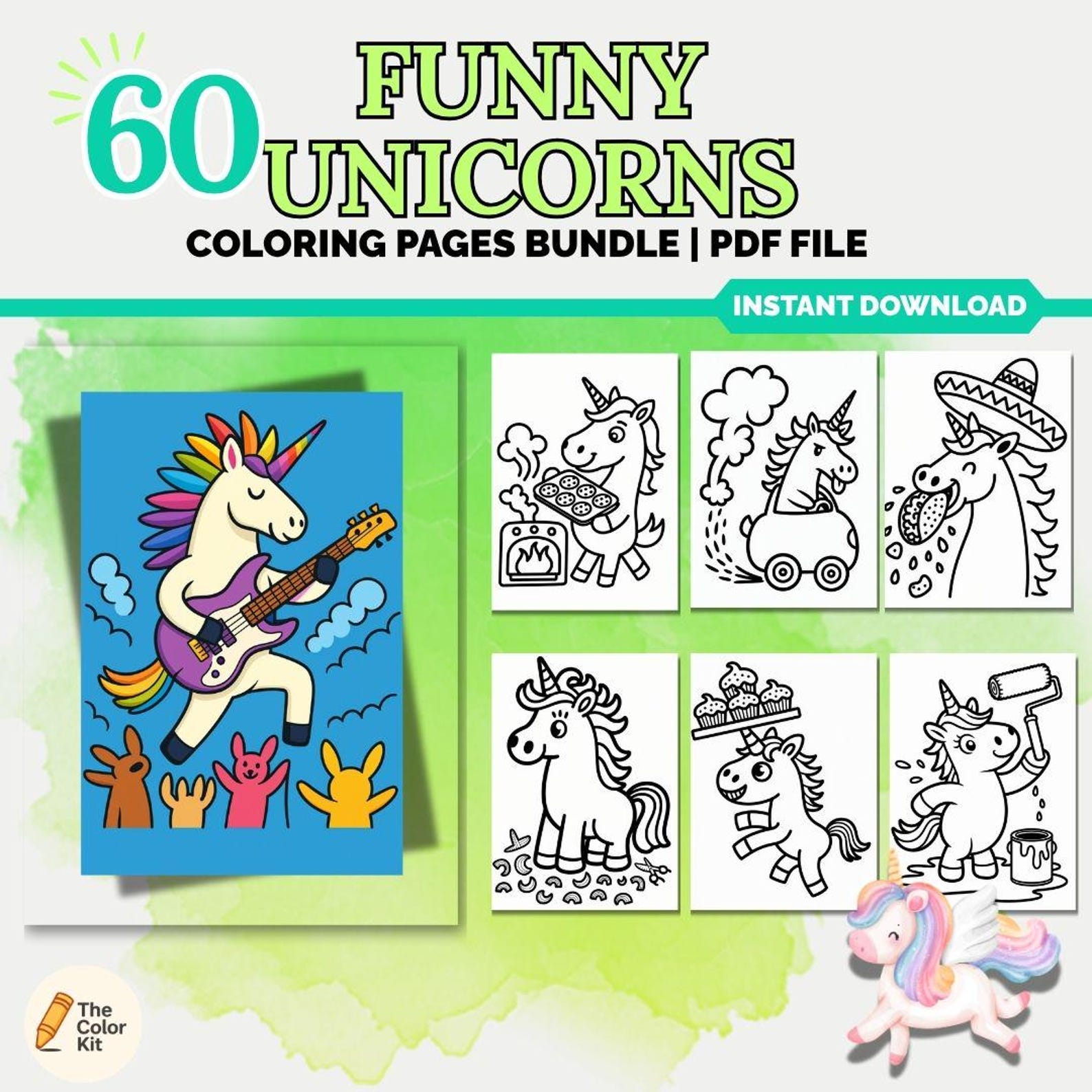 60 Funny Unicorn Coloring Pages for Kids (digital Download) - Etsy Canada