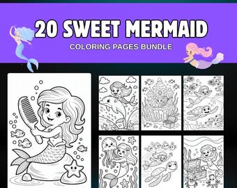 Mermaid & Unicorn Coloring Book | 20 Fantasy Pages (PDF Download)