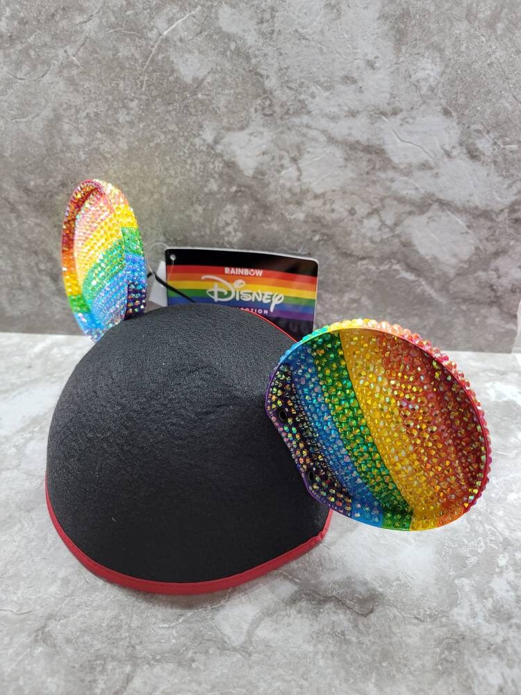 Rainbow Mickey Mouse Ear Hat | Etsy 
