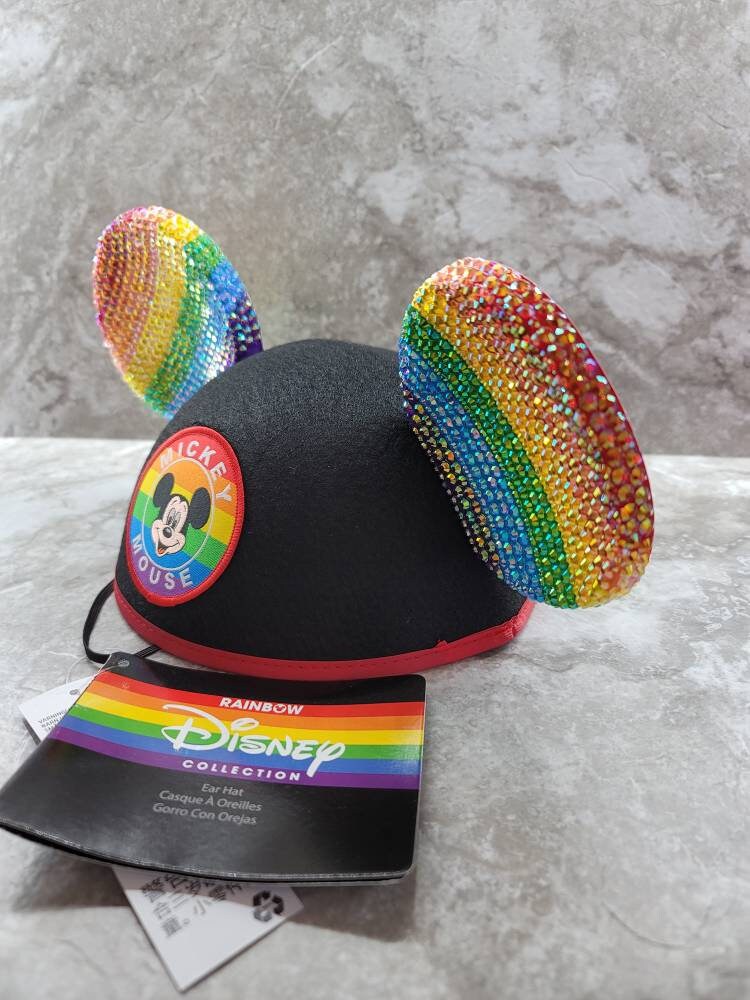 Rainbow Mickey Mouse Ear Hat | Etsy 