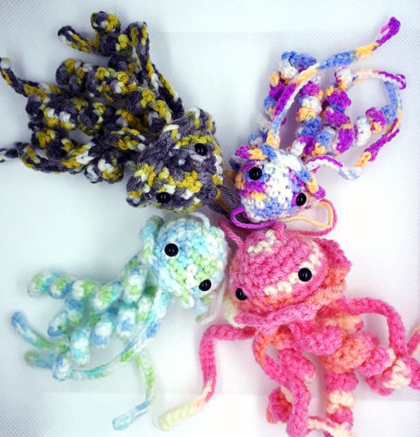 Mini Multicolor Jellyfish Crochet Amigurumi Etsy