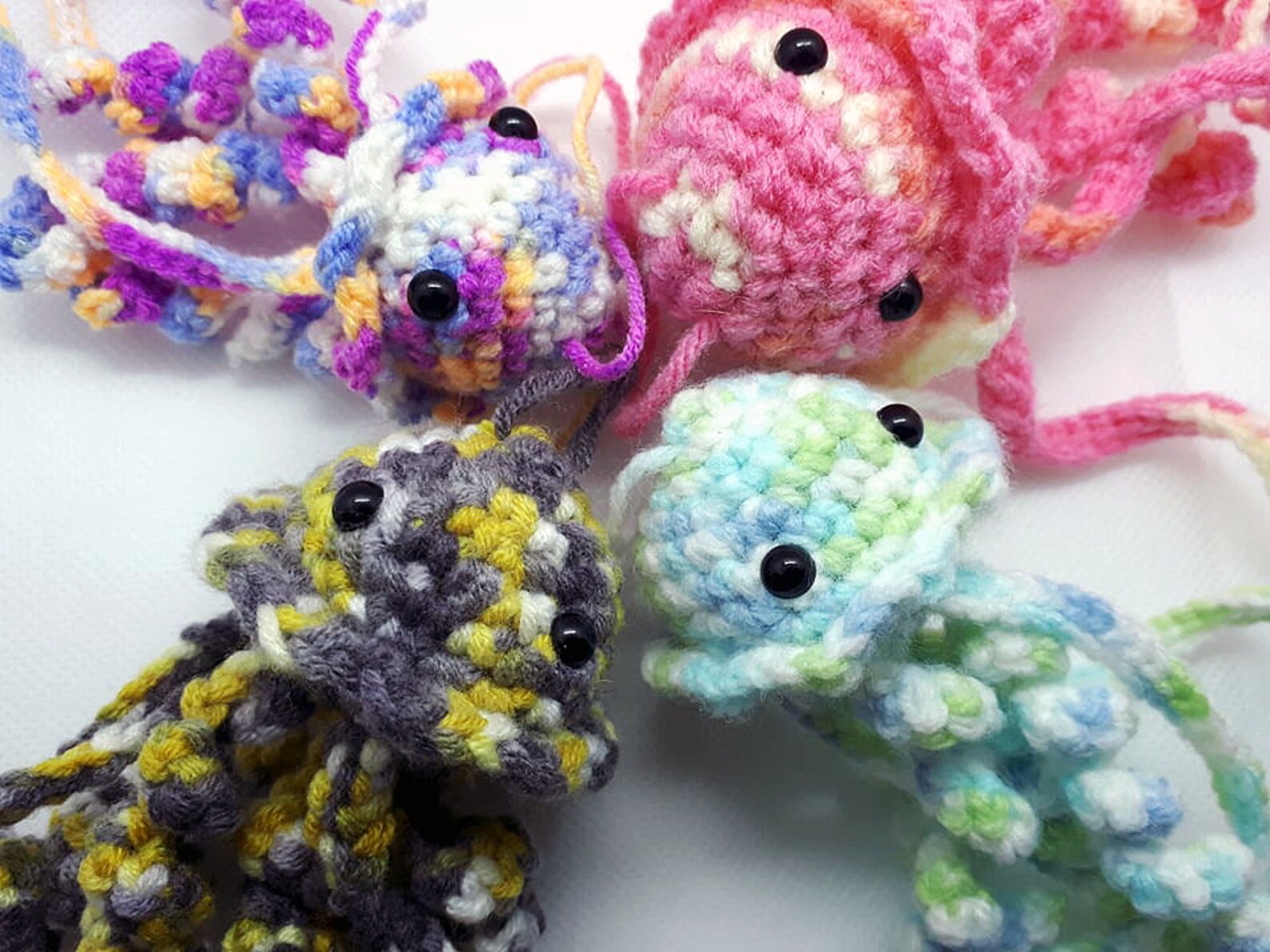 Mini Multicolor Jellyfish Crochet Amigurumi Etsy