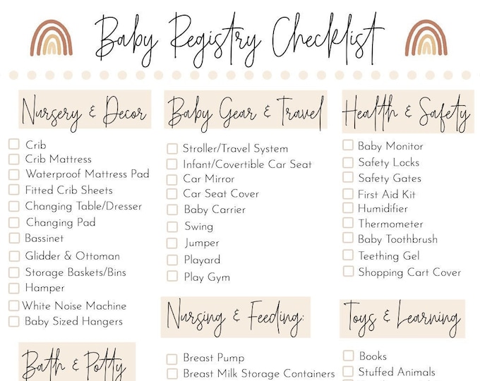 Infant Checklist Newborn Essentials Checklist | Baby Essentials Checklist | Newborn Must ...