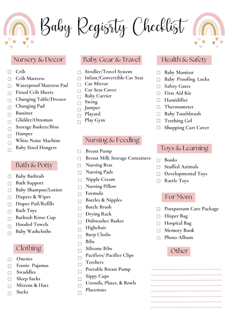 Baby Registry Checklist, Baby Checklist, Baby Registry, Baby Infant