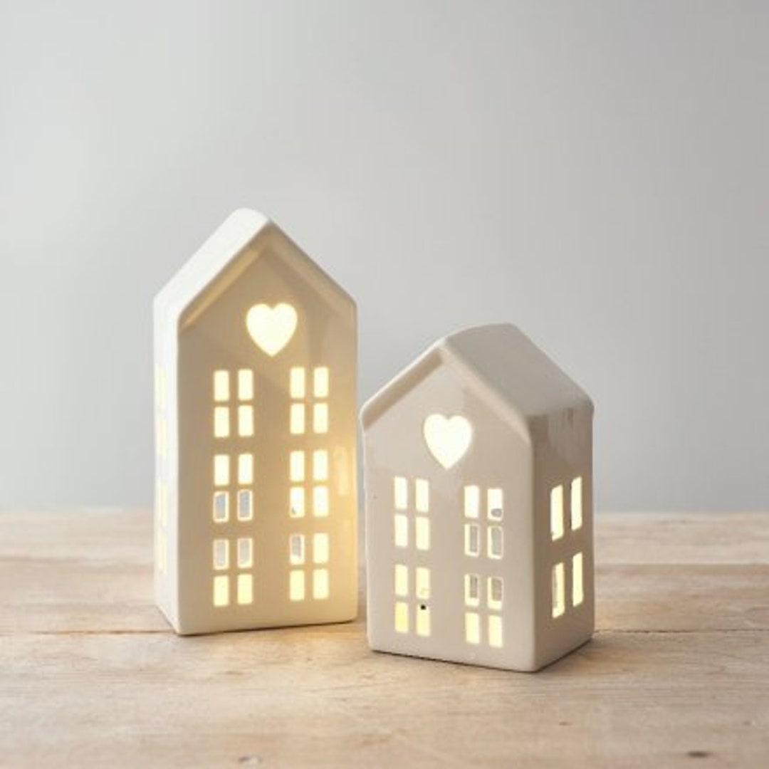 Ceramic House LED House, Tea Light Holders, Christmas Gift, Tea Light