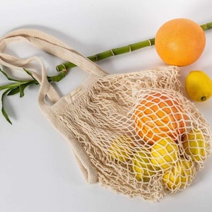 Organic Cotton Vintage Mesh Parisian Style Bag Turtle Bag Fruit Bag Produce Bag image 1