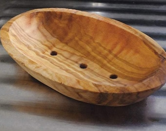 Olive Wood Soap Dish - Oval