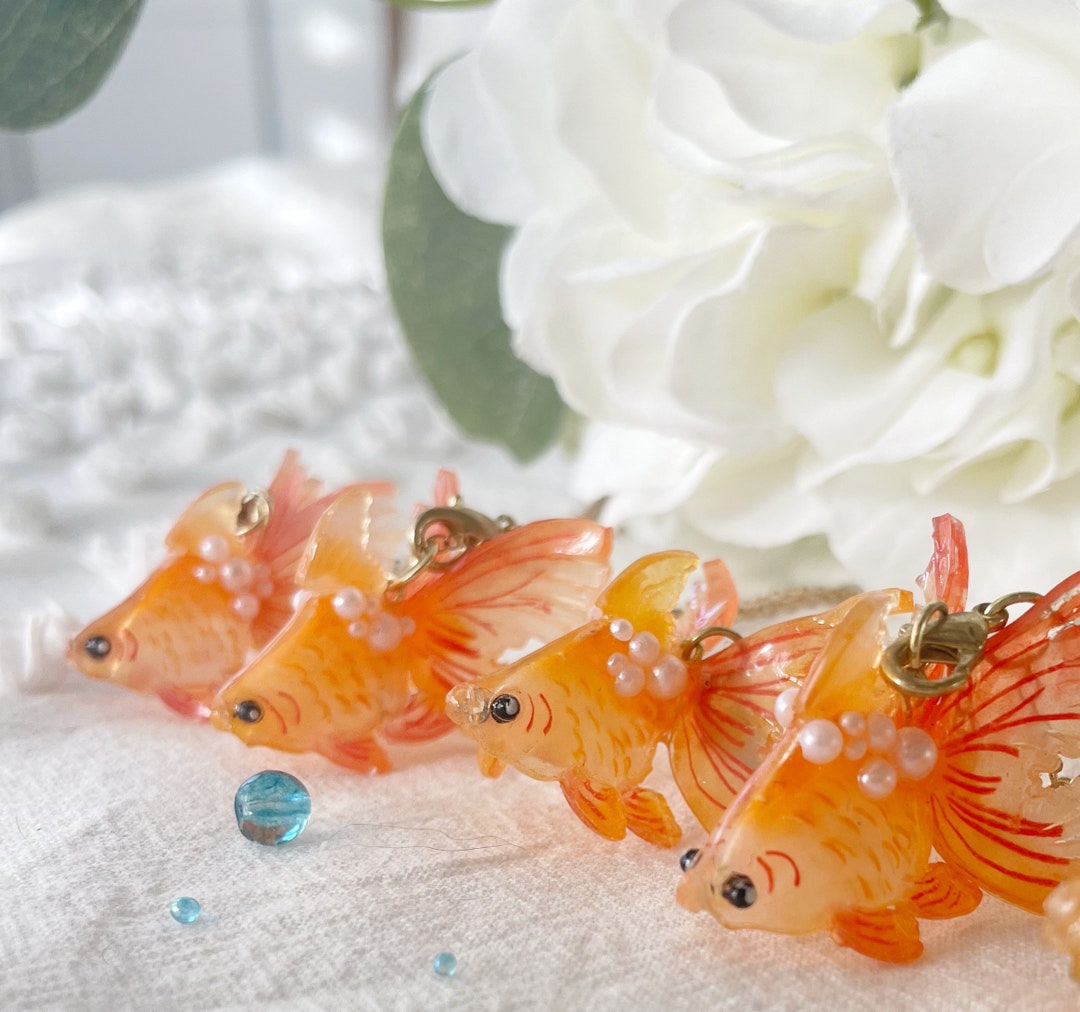 Goldfish Necklace, Keychain, Goldfish, Fish, Ocean Etsy