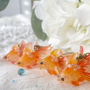 Goldfish Necklace, Keychain, goldfish, fish, ocean