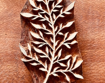 Sello de cerámica con forma de rama de palisandro, grabado a mano en madera, 9 cm