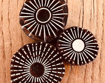 Rosewood Sun Rays Stamp, Abstract Pattern for Pottery, Textiles