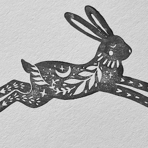 Springender Hase Stempel, Tiefgummi-Hase Stempel, Scrapbooking, Kartengestaltung, Scrapbooking, Journaling, Basteln.