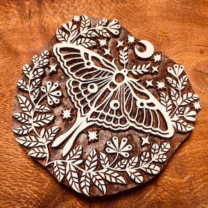 Preorder Moth Stamp for Ceramics, POTTERY STAMP,  Woodblock, Clay, fabric, Pottery. Polyme