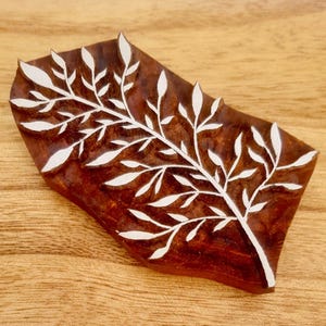 Rosewood Branch Pottery Stamp, Intricate Ceramic Woodblock (9cm) pottery clay textiles ceramics