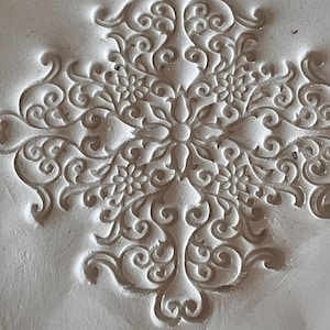 Abstract flowery mandala stamp for Ceramics, maplewood POTTERY STAMP, Woodblock, Clay, textiles, Pottery, baking cookie stamp