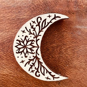 Crescent Moon Stamp for Ceramics, POTTERY STAMP. textiles
