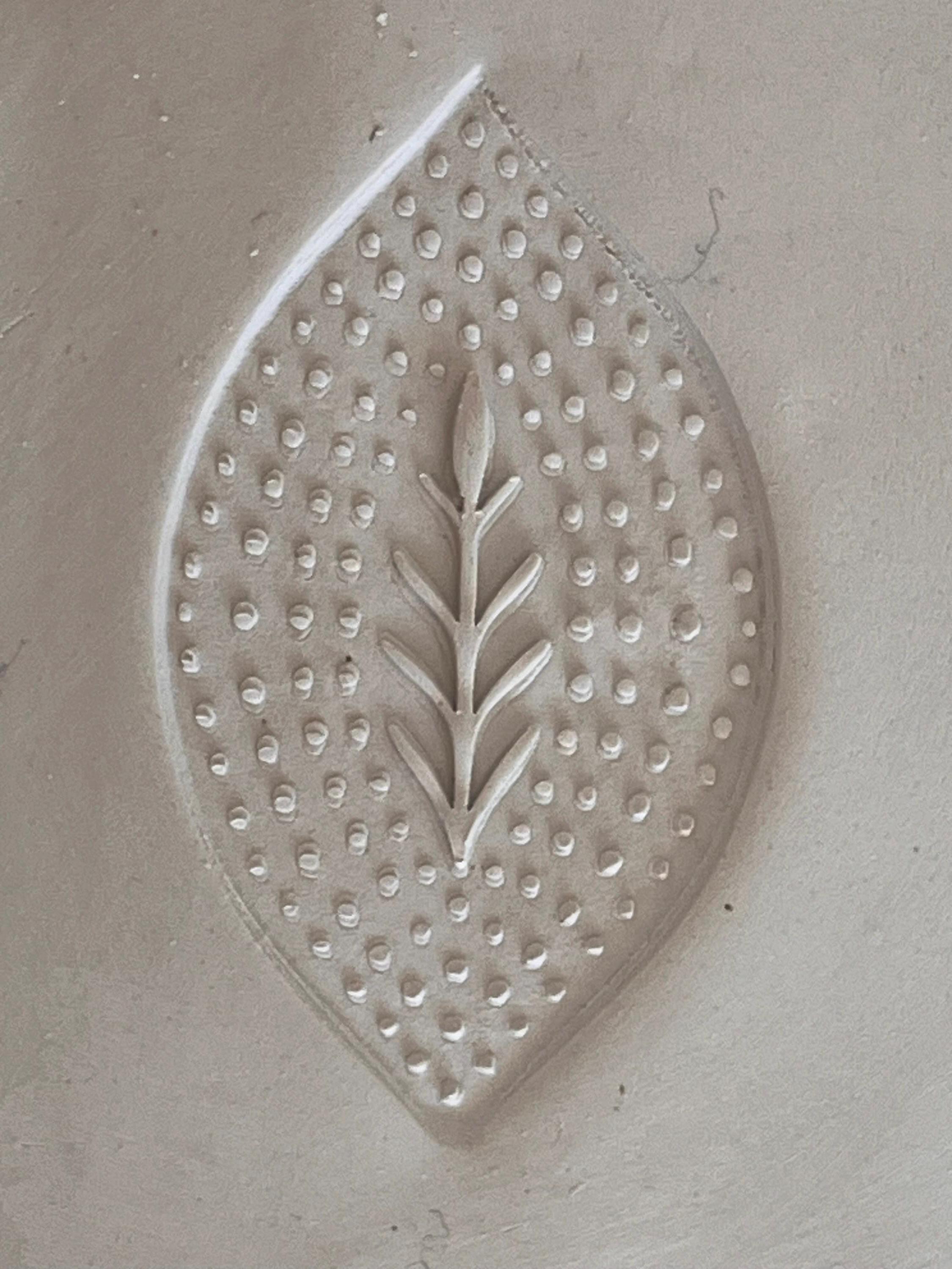 Dotted Pattern Clay Maplewood Dotted Leaf Stamp, Pottery, Clay, Textile Woodblock - Etsy