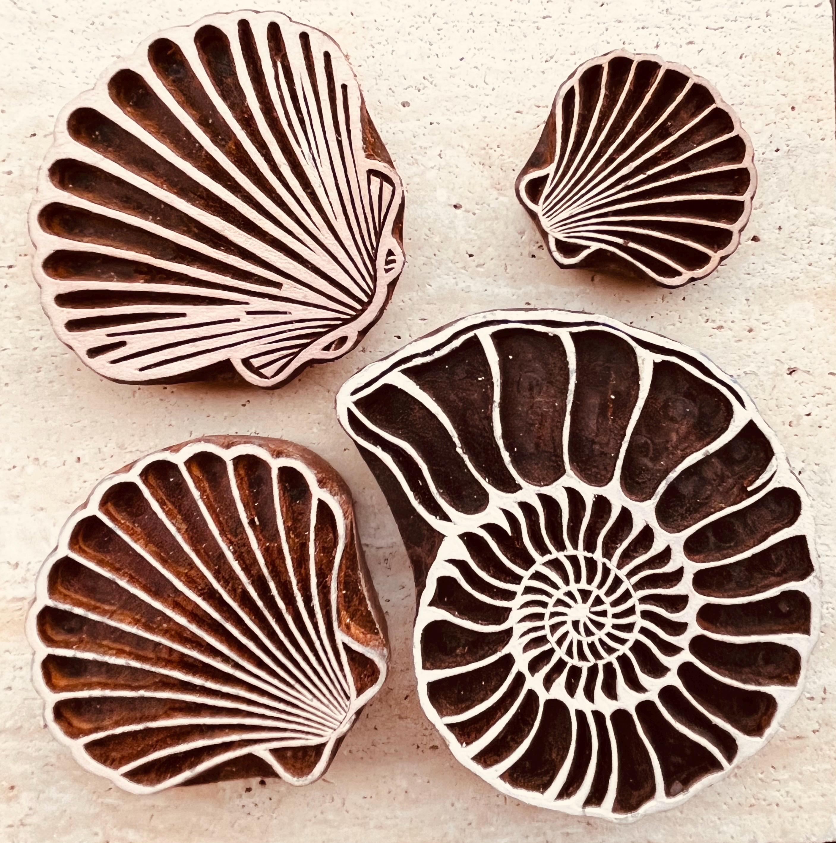 Shells Stamp Set for Ceramics, POTTERY STAMP, Textiles, Woodblock ...
