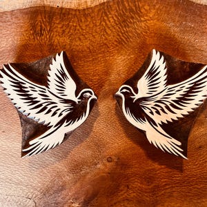 Peace dove, bird Stamp for Ceramics, Woodblock, Clay, fabric, Pottery. Nature Design. Polymer.