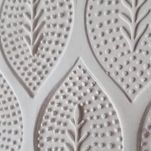 Dotted leaf stamp for Ceramics, abstract maplewood POTTERY STAMP, Woodblock, Clay, textiles, Pottery, baking cookie stamp