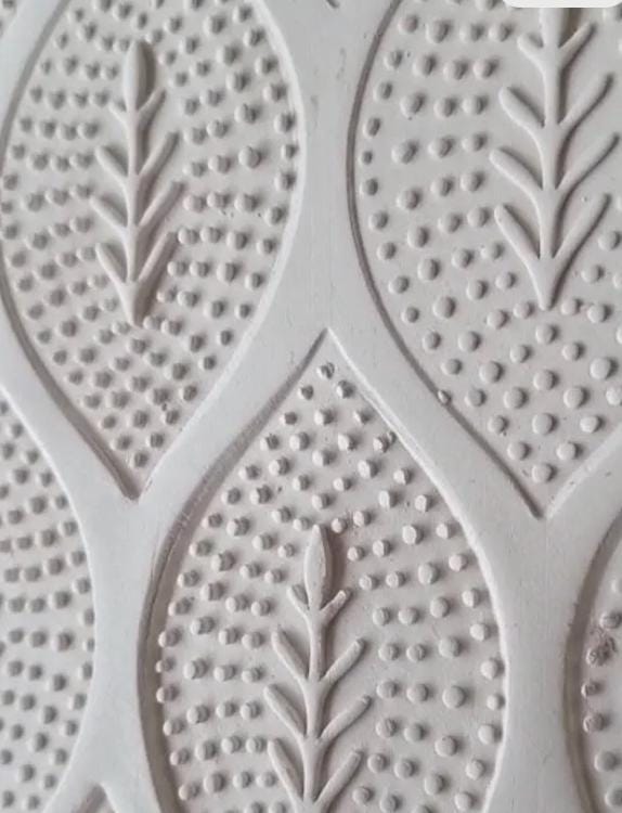 Dotted Pattern Clay Maplewood Dotted Leaf Stamp, Pottery, Clay, Textile Woodblock - Etsy
