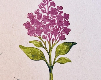 Lilac Flower Rubber Stamp, Deep Engraved for Card Making
