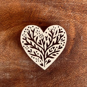 Small love heart stamp for Ceramics, POTTERY STAMP, Woodblock, Clay, fabric, Pottery