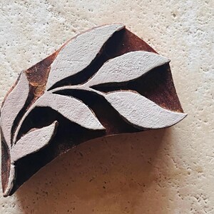 Whimsical Branch Stamp for Ceramics, Woodblock, Clay, fabric, Pottery. Forest Leaf Nature Design. Polymer. image 2