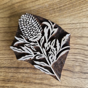 Banksia Flower Rosewood Stamp, Pottery, Clay, Fabric, Woodblock