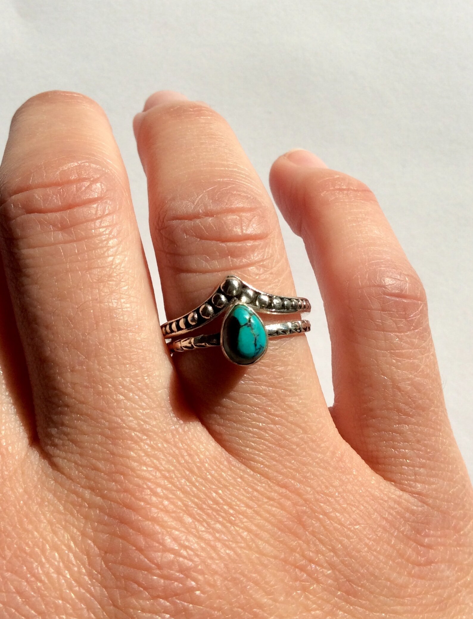 Turquoise Ring, 925 Silver, Rings From India, Bohemian, Minimalist, 5 3/4 Etsy