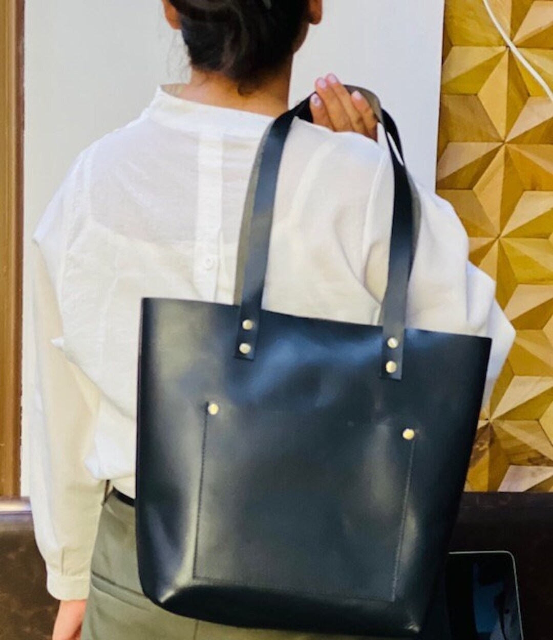 Leather Tote Bag for Women Gift Large Leather Work Bag Etsy