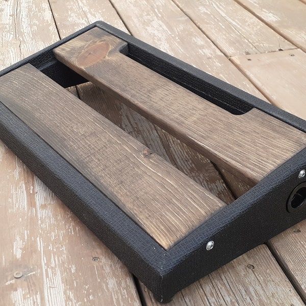 Handcrafted Basketweave/Panama Black Tolex Guitar Pedalboard