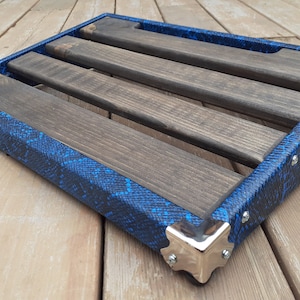 Handcrafted Blue Snakeskin Tolex Guitar Pedalboard