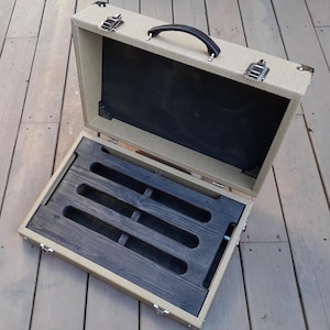 Large Handcrafted Tweed Tolex Guitar Pedalboard Case Combo