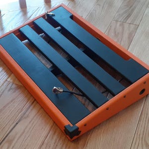 Handcrafted Basketweave/Panama Orange Tolex Guitar Pedalboard