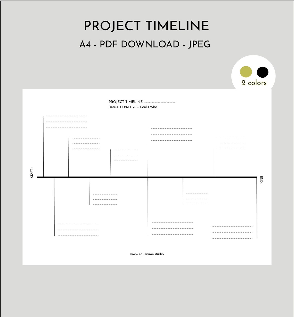 Download Project Timeline Template Printable Pdf Project - Etsy