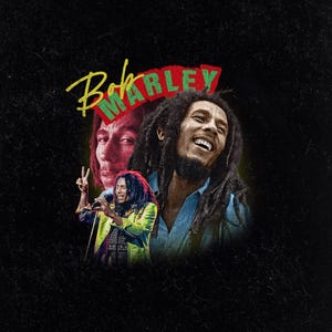 Bob Marley PNG Print Ready for Sublimation Printing, DTG, Silkscreen Printing, Zero tranparency Background