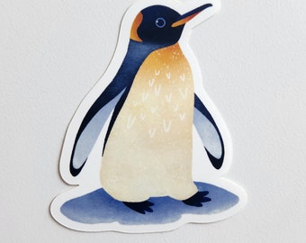 King Penguin Sticker - Antarctic Bird Vinyl Decal - Nature Lover Gift - Aquatic Seabird Sticker