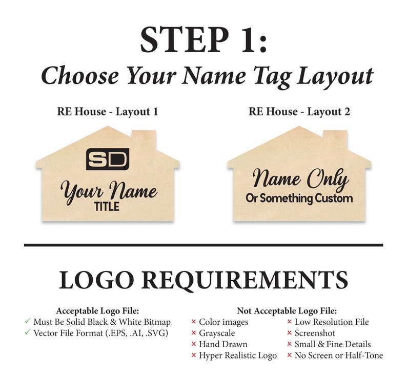 Real Estate Name Tag, Real Estate House Name Tag, Custom House Shaped