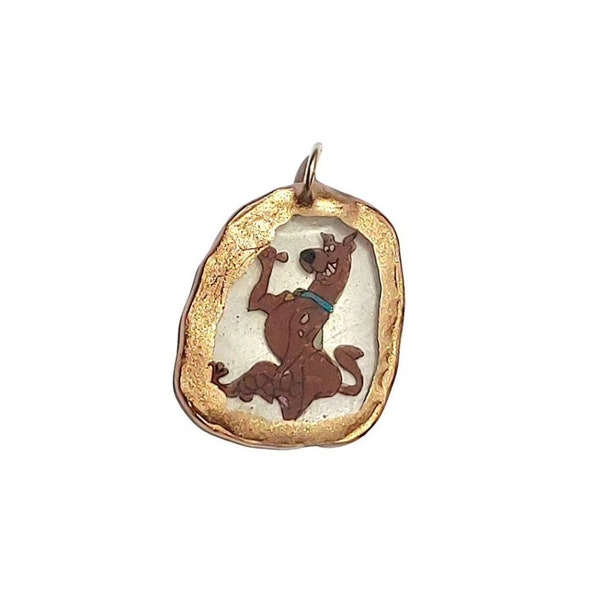 Scooby Doo Hund inspiriert Kidcore 18k Gold oder 925 Silber Harz Charm Kette Halskette Schmuck Geschenk Cartooncore