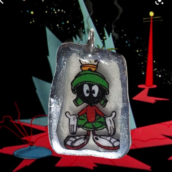 Marvin el marciano Looney Toons dibujos animados lindo delicado delicado  925 plata esterlina kidcore resina encanto para collar -  México