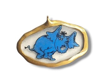 Horton Hears a Who Dr Suesskidcore necklace delicate 18k gold or sterling silver resin charm necklace jewelry elephant kidsbook